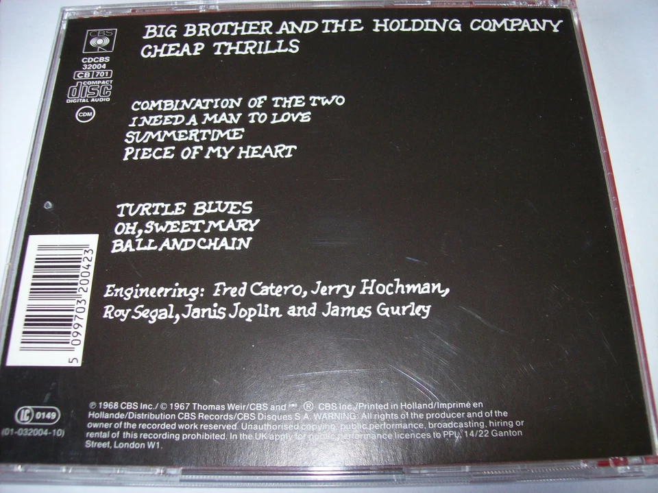 CD - Big Brother & The Holding Company (Janis Joplin) - Cheap Thrills - Bild 2 von 2