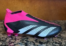 New Mens US 6.5 ADIDAS PREDATOR ACCURACY FG LACELESS SOCCER CLEATS PINK/BLACK