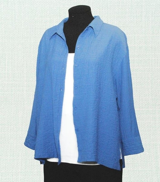 Women White Stag Shirt Blue Polyester 40 / L / 48