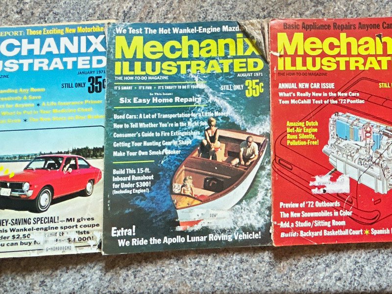 Mechanix Illustrated Illustrated Magazine Lot 3 Issues Jan/Aug/Oct 1971