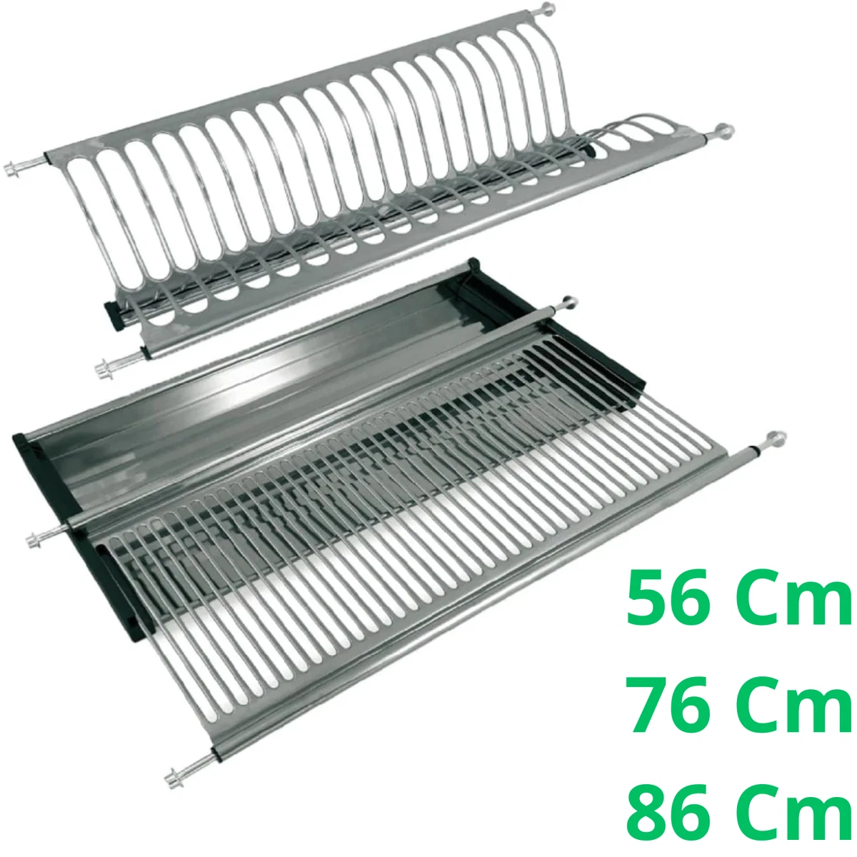 GDJIAYIYI Scolapiatti Estensibile In Silicone E Acciaio Inox | Asciugatore Arrotolabile Da Cucina 24 Tubi | Regolabile Da 34 A 58 Cm, Portata 10 Kg - 5