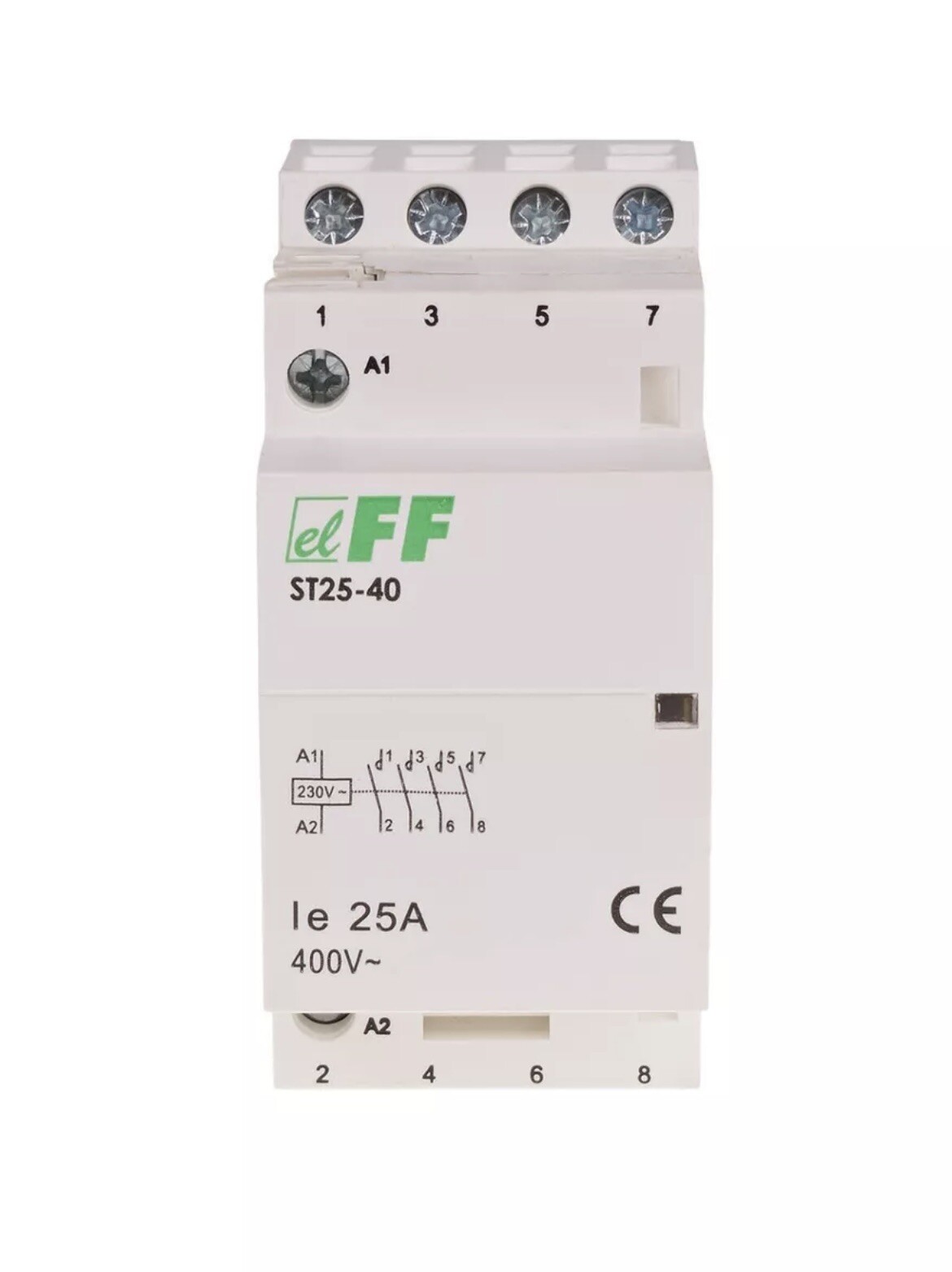 F&F ST25-40 PROTEZIONEPOTENZA 230V AC 25A 4x NO 9 kWcontattore modulare