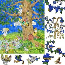 Wooden Jigsaw Puzzle for Adults by FoxSmartBox - 400 Pieces - Tree of Angels