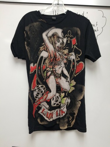 NWOT Lady Luck Mens T-Shirt Gambling pinup casino DICE LYCKY 7 - Picture 1 of 2