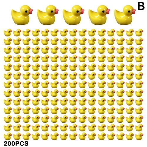 100/200 Stück Mini Gummienten Miniatur Resin Enten Duckies winzig gelb S4V9 - Bild 14 von 16