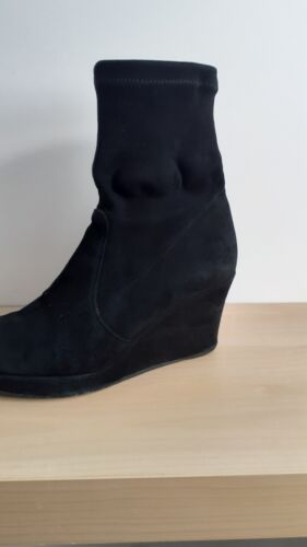 L.K. Bennett, Black, Suede, Wedge, Ankle Boots Size 5. - Picture 2 of 5