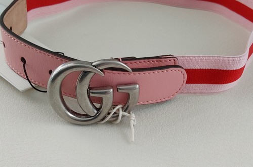 NWT NEW Gucci girls boys GG pink red pink web stripe belt S M 432707 GA 1 - Picture 4 of 4