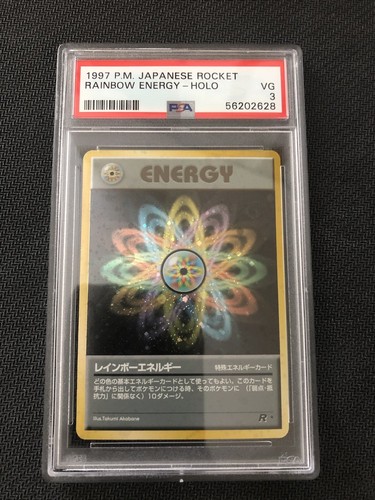 1997 P.M. Japanese Pokemon Rocket Rainbow Energy Holo PSA 3 VG - Picture 2 of 8