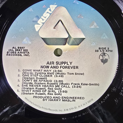 Air Supply NOW AND FOREVER Vinyl LP Album Arista Records 1982 Vintage - Imagen 8 de 9