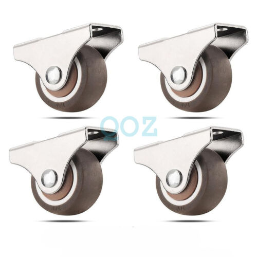 4Pcs 1'' Silent Ball Bearing Mini Small Casters Wheels Furniture Rolling - Picture 2 of 8