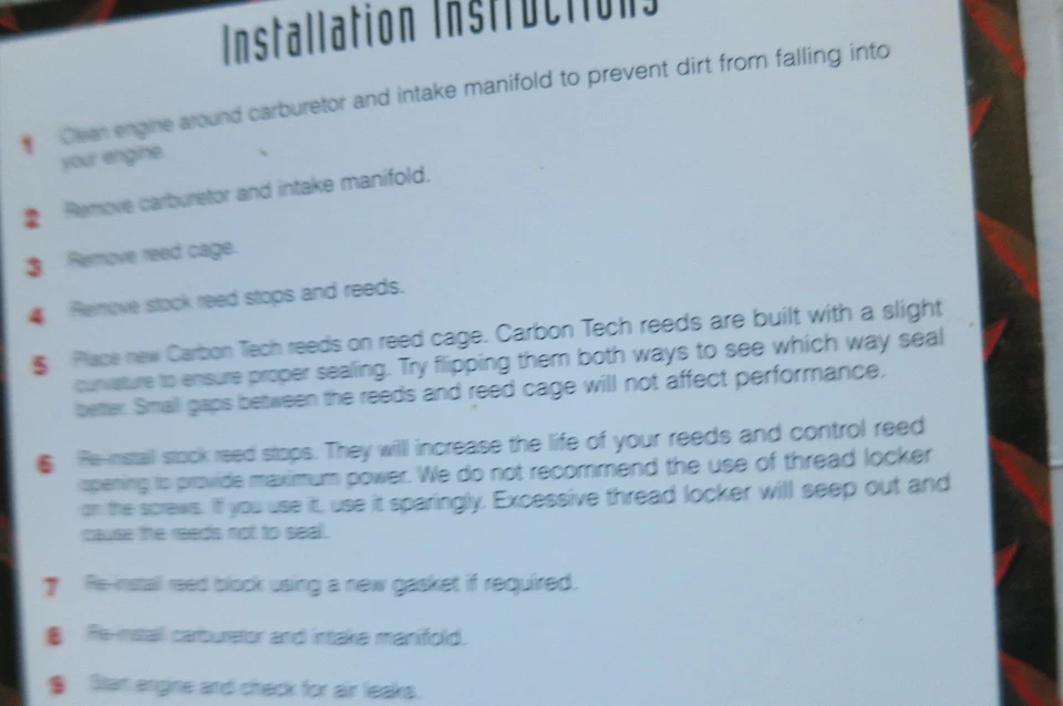 JUEGO DE LENGÜETAS DE FIBRA DE CARBONO CARBON TECH NOS PARA 99-01 KTM 125 200 250 Foto 4 de 4