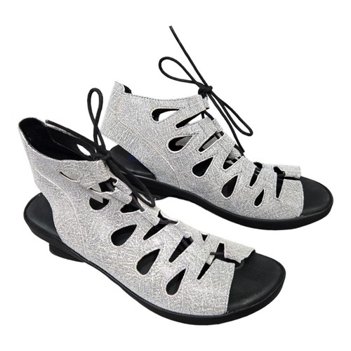 Wolky Sandals 11 Womens Gray Gladiator 1855 Seminyak Leather Lace Low Non-Slip - Picture 2 of 8