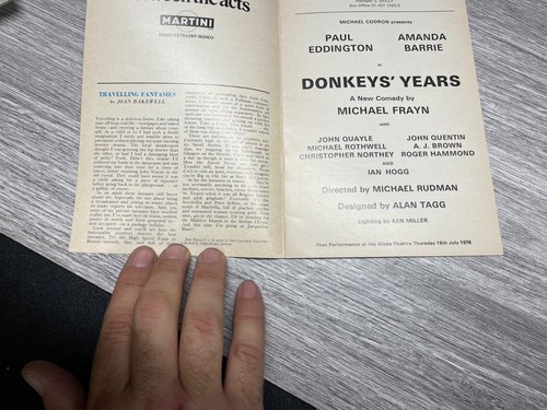 1976 Esel Jahre Globe Theater Paul Eddington Amanda Barrie Playbill - Bild 5 von 10