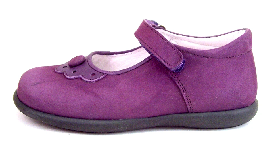 DE OSU - España - Zapatos de vestir de cuero nobuck morado para niñas -Europeos -Talla 6, 6,5 Foto 2 de 4