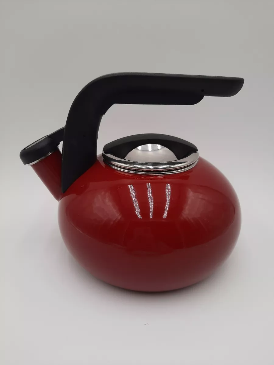 KitchenAid Empire Red 2 Quart Tea Kettle Steel Whistling Stovetop Teapot