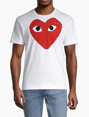 ◆Comme des Garcons◆ Red Heart Basic T-Shirt◆送料/関税込◆ Comme Des Garcons CDG Play Red Heart T-Shirt White Authentic