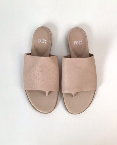 Eileen Fisher hellbraune rosa Leder Pantoletten Sandalen - Bild 3 von 5