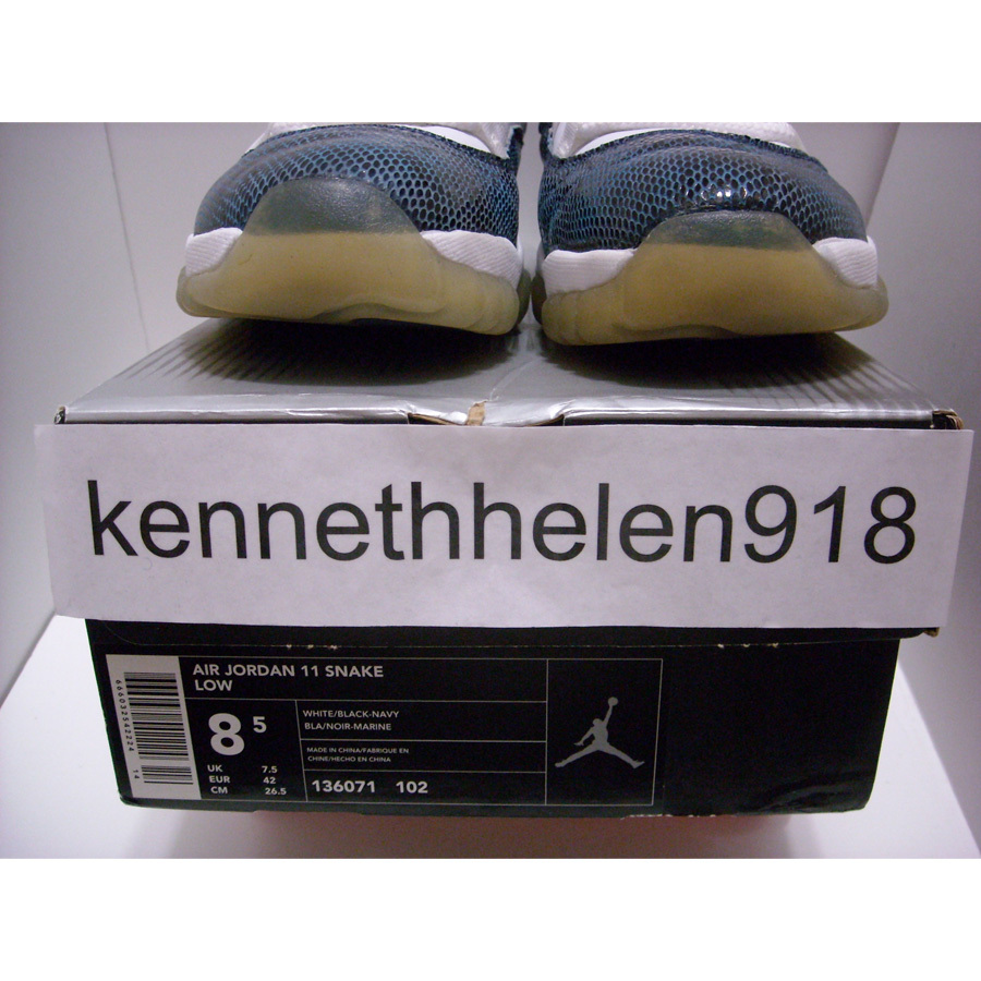 2001 NIKE AIR JORDAN XI RETRO SNAKE LOW (11) 136071-102 MENS SIZE