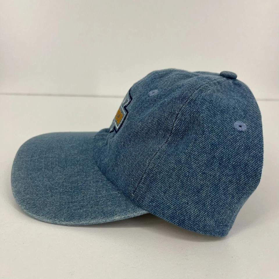 Harley-Davidson Denim Strapback Hat Adult One Size Blue Vtg 90s Biker - Image 4 of 4