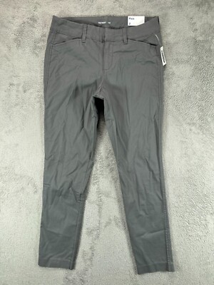 NWT Old Navy Womens 2 Gray Pixie Pants Chinos Slate Twill Flat Mid 29x26 Ladies
