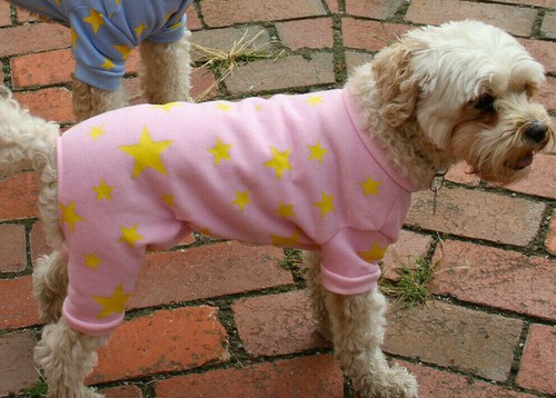 Pink w stars Dog pyjamas 40cm xlarge - 45cm xxlarge, fleece 4 legs, new ...