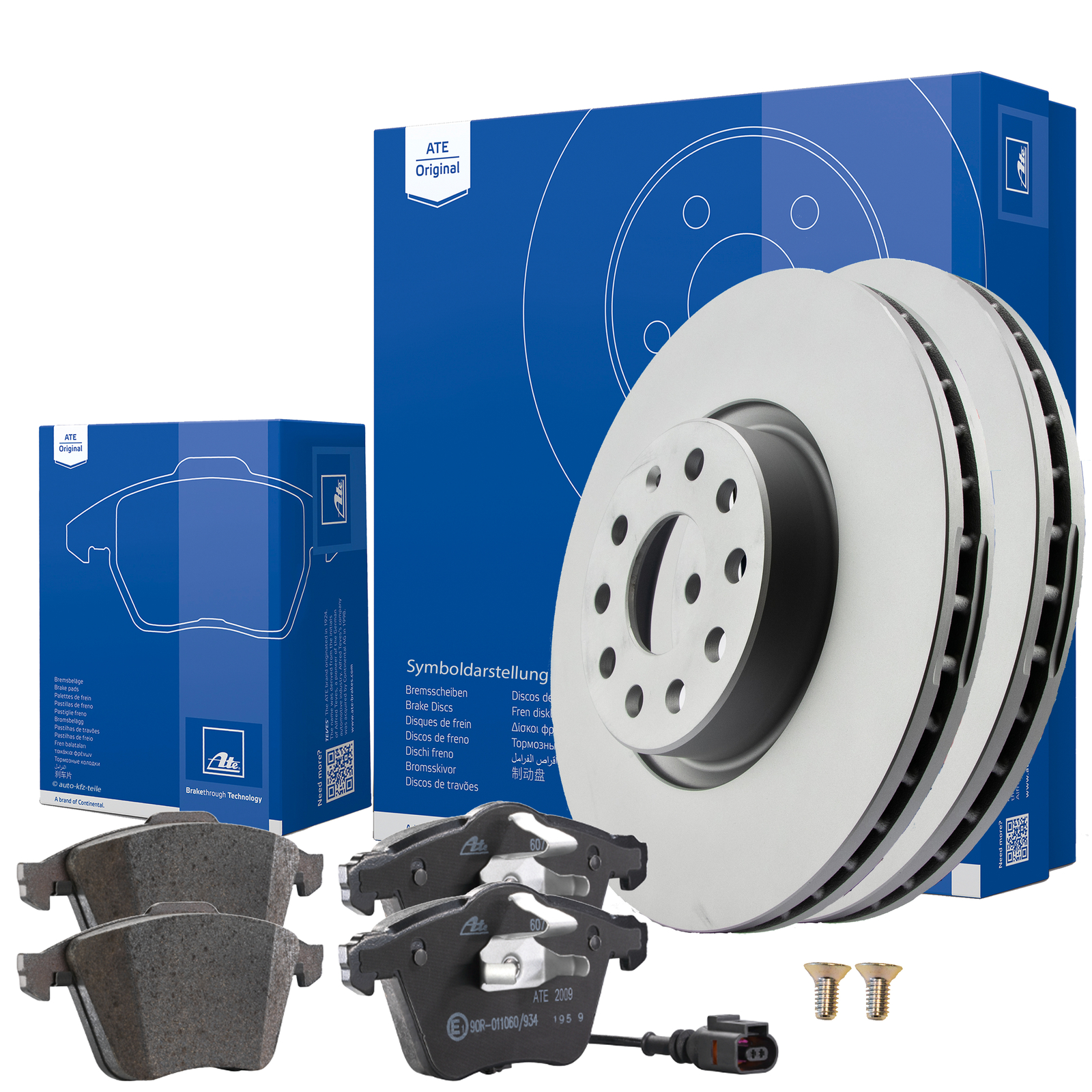 ATE Bremsenset VW Passat  312mm VORN belüftet 1LH 1ZG 1ZM + Warnkontakt