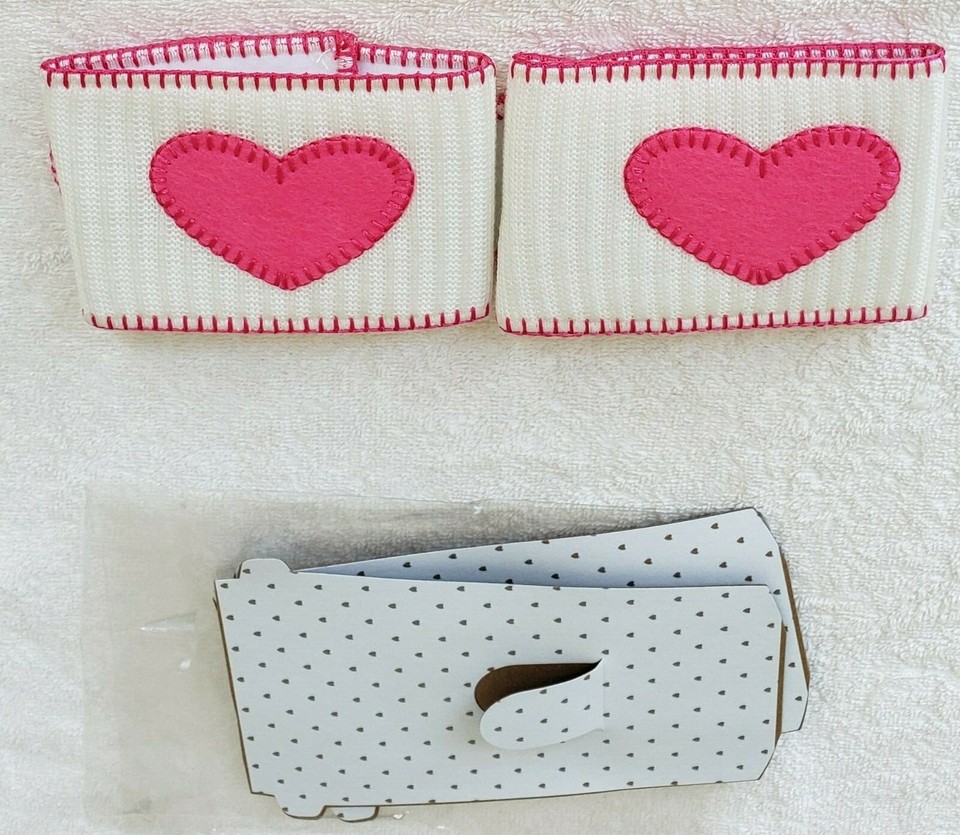( 2 ) HOT COFFEE OR TEA CUP SLEEVES HOLDER WITH HEART DESIGN,, ( NEW