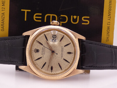 ROLEX DATEJUST 36mm 1601 ROSEGOLD 18Kt BJ 1963 ORIGINAL ZIFFERBLATT AUTOMATIKUHR
