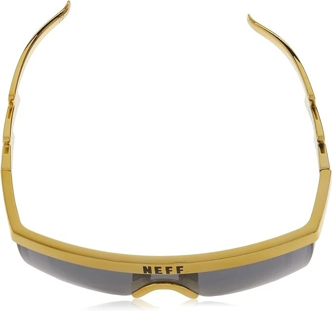 Gafas de sol NEFF para hombre Brodie envolventes deportivas UV400 rectangulares doradas nuevas Foto 3 de 4