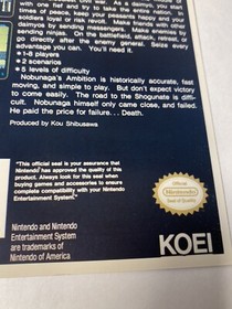 Nobunaga&rsquo;s Ambition Vidpro Card Nintendo NES Vintage Toys R Us  Display Card