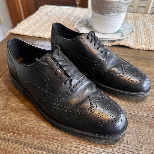 Scarpe eleganti Oxford Cole Haan in pelle alare stringate nere taglia 10