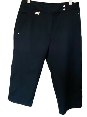 Swing Bette & Court Navy Black Tanya Fit Polyester Microfiber Capri Golf Pants 4