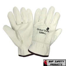 Premium Grade Cowhide Leather Work Gloves Sewn with Dupont Kevlar Fiber 1 Pair