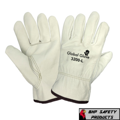 Premium Grade Cowhide Leather Work Gloves Sewn with Dupont Kevlar Fiber 12 Pairs
