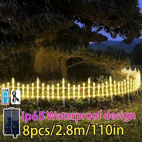 Xmas Solar Lights Fence LED Courtyard Christmas Garden Landscape In/Outdoor Deco - Picture 8 of 47
