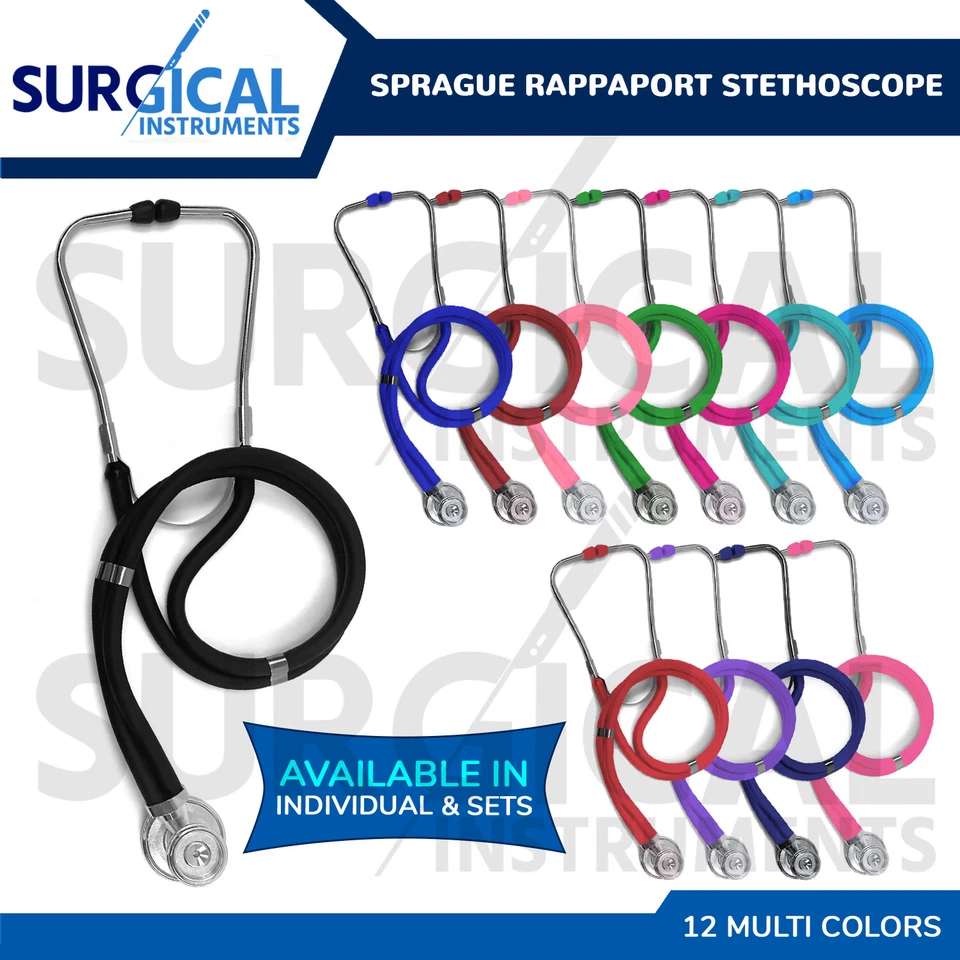 Sprague Rappaport Dual Head Stethoscope 5 Interchangeable Pieces German Grade