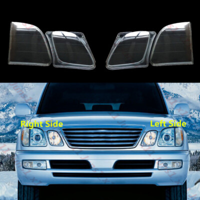 Lexus LX470 1998-2007 Front Headlight Lens Cover Set – Clear ABS With Seal Glue