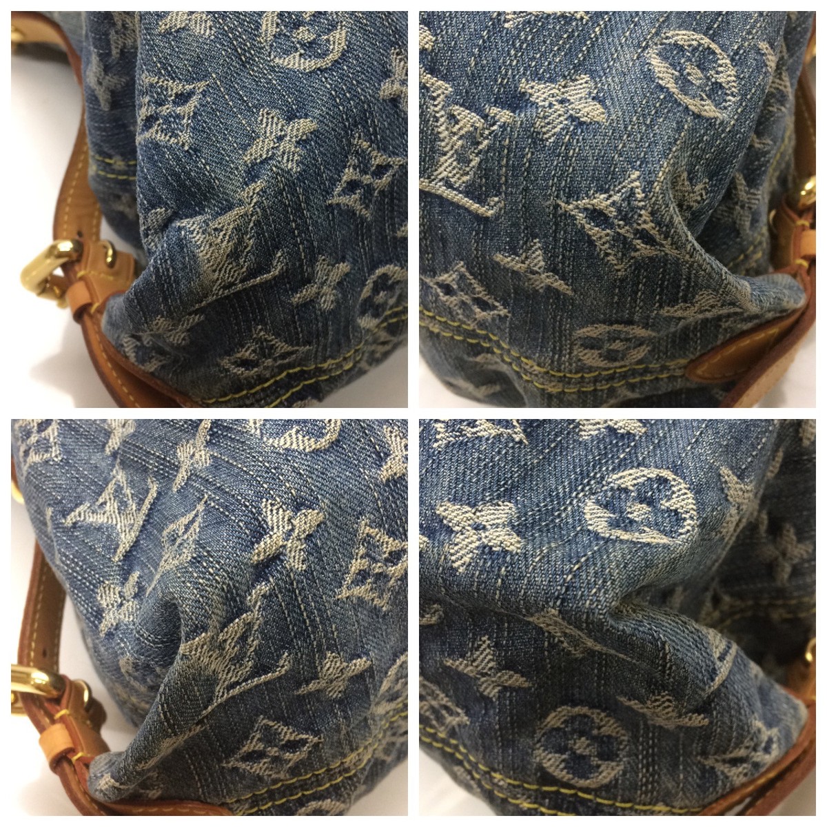 Auth Louis Vuitton Monogram Denim Neo Cabby MM 2 Way hand bag  