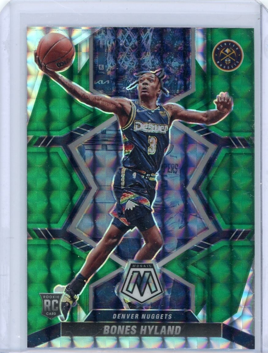 2021-2022 Panini Mosaic Bones Hyland Green Mosaic RC Rookie 214 Nuggets CLIPPERS