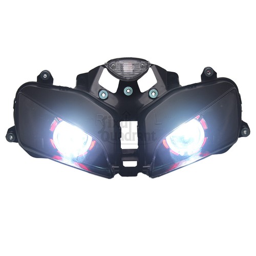 For Honda CBR600RR / F5 2003-2006 White Red Double Angel Eyes Headlight Assembly - Picture 21 of 23