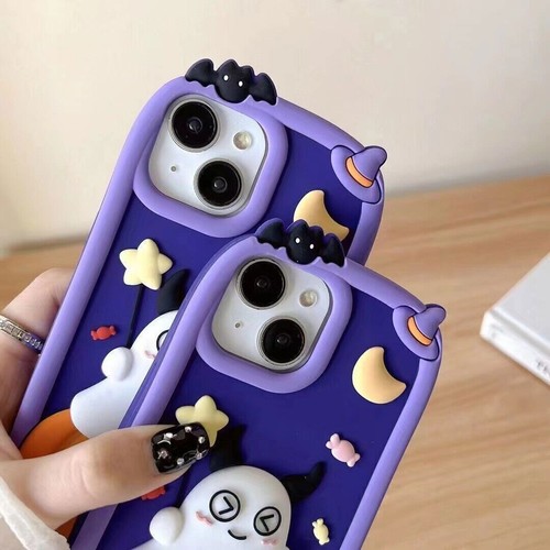 Soft 3D Silicone Ghost Pumpkin Phone Case For iPhone 16 15 14 13 12 Pro Max 11 - 第 8/9 張圖片