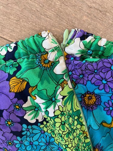 Vtg 70s Two Piece Set Palazzo Pants Bell Sleeves Mod Groovy Hippie Homemade S-M - Picture 20 of 20
