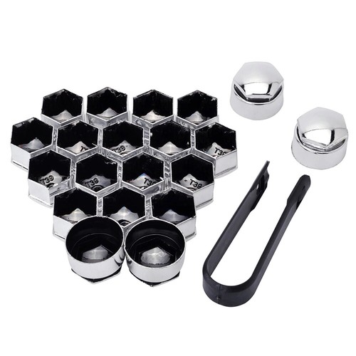 Peugeot Wheel Nut Covers Silver For 207 207cc 207sw 208 3008 306 307 308 20x17mm - Picture 2 of 2