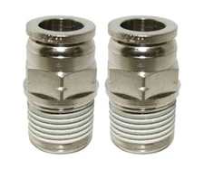 1/4" Hose X 1/4" NPT Push To Connect Straight Male Connector Fittings - 2 PACK