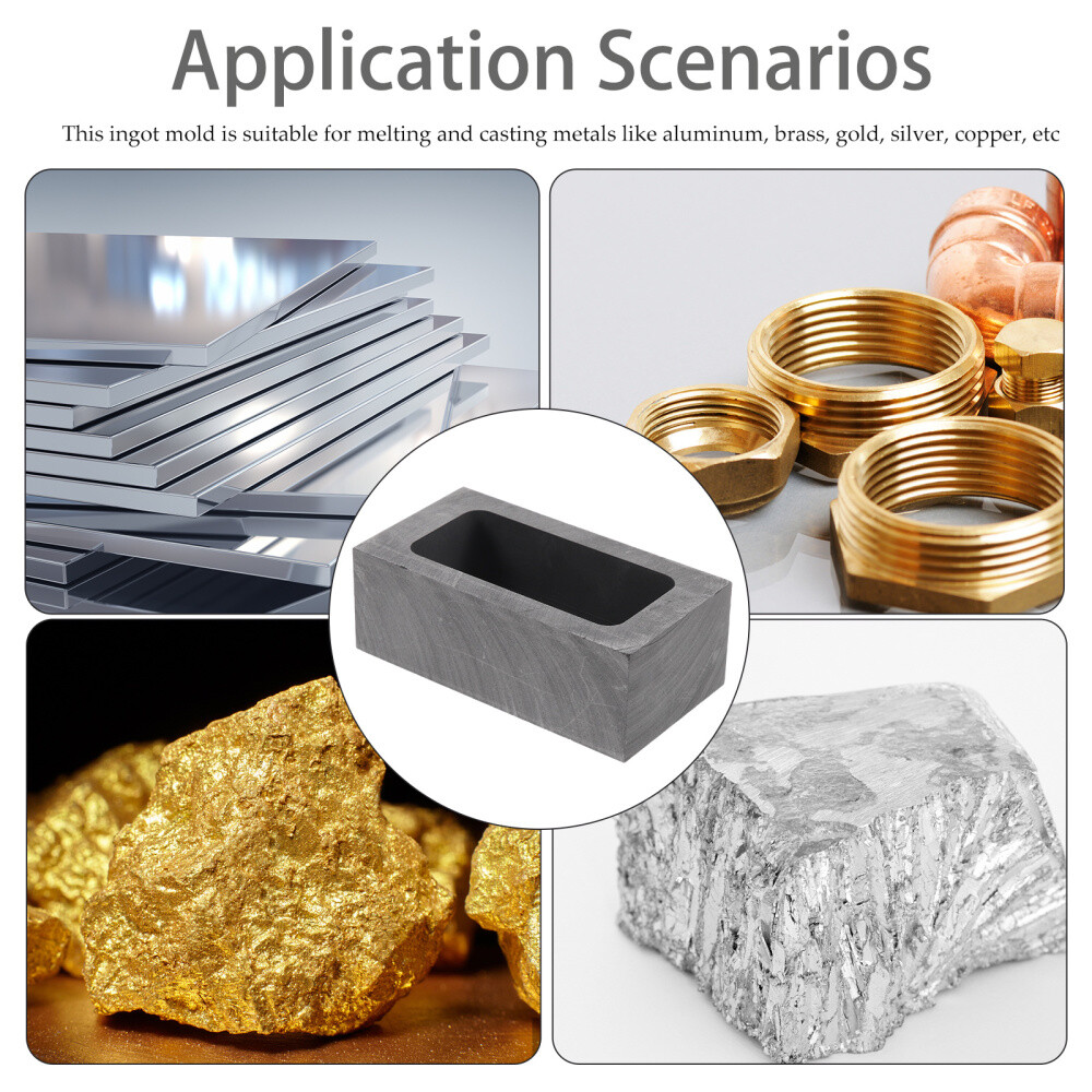 Crucibles For Melting Metal,Silver Ingot Mould Gold Casting Ingot Crucible Mold Rectangular - View #8