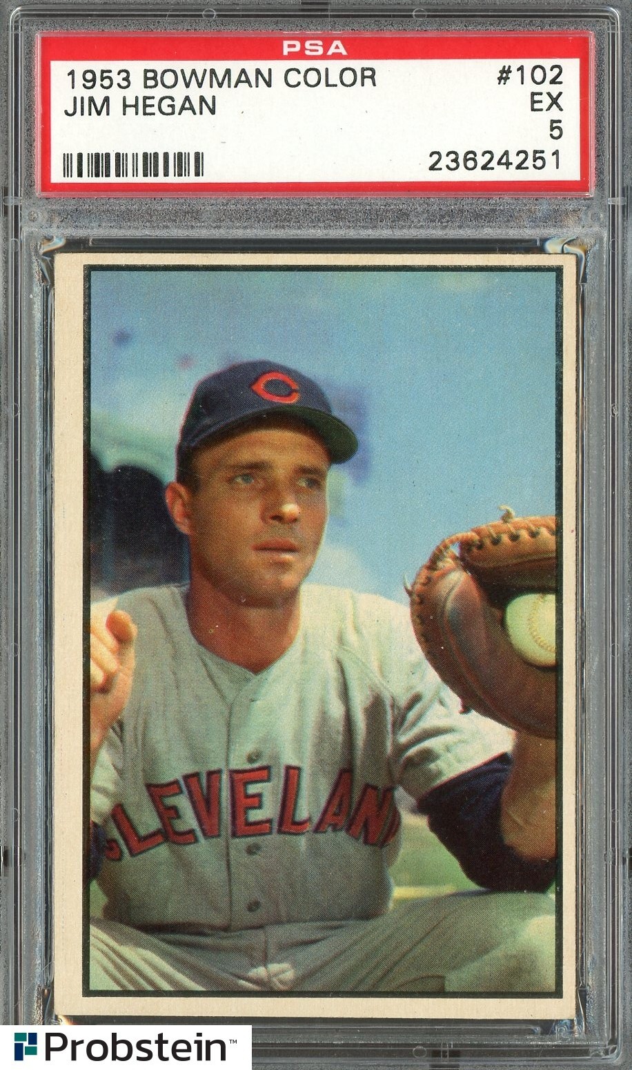 1953 Bowman Color #102 Jim Hegan Indians PSA 5