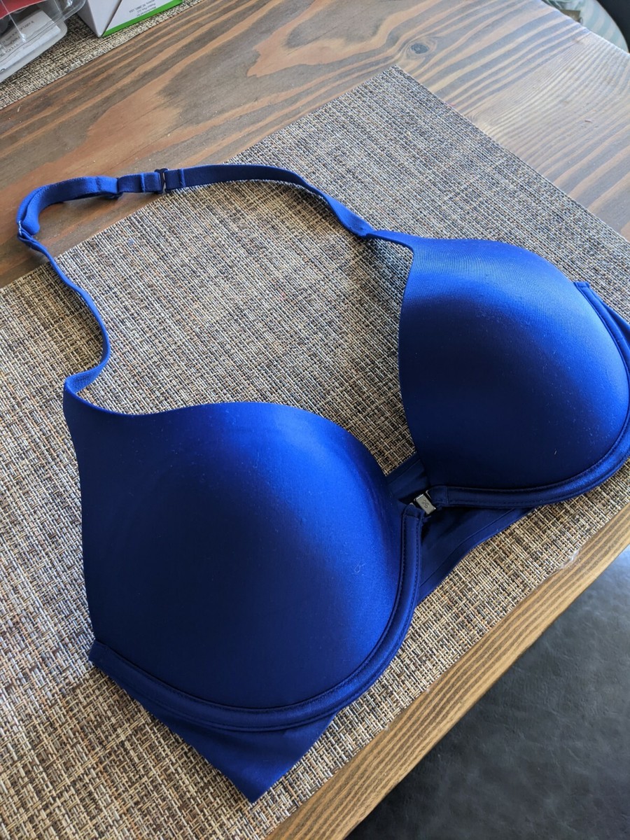 ブランデー Viktoriia Linkevich Victorias Secret Plunge Bra Blue Under Wire Padded 34D - Front