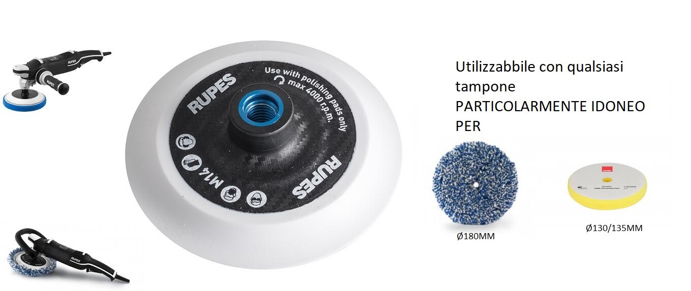 PLATORELLO STRAPPO RUPES PER LUCIDATRICI Ø 125MM 5"M14 992.500 X TAMPONI DA <125