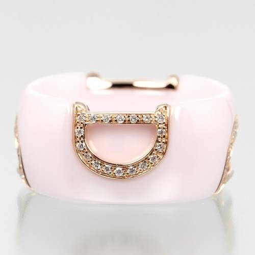 Damiani D icon Ring K18 Pink Gold/diamond/ceramic #6.2(US Size) 8.8g Women - Picture 6 of 10