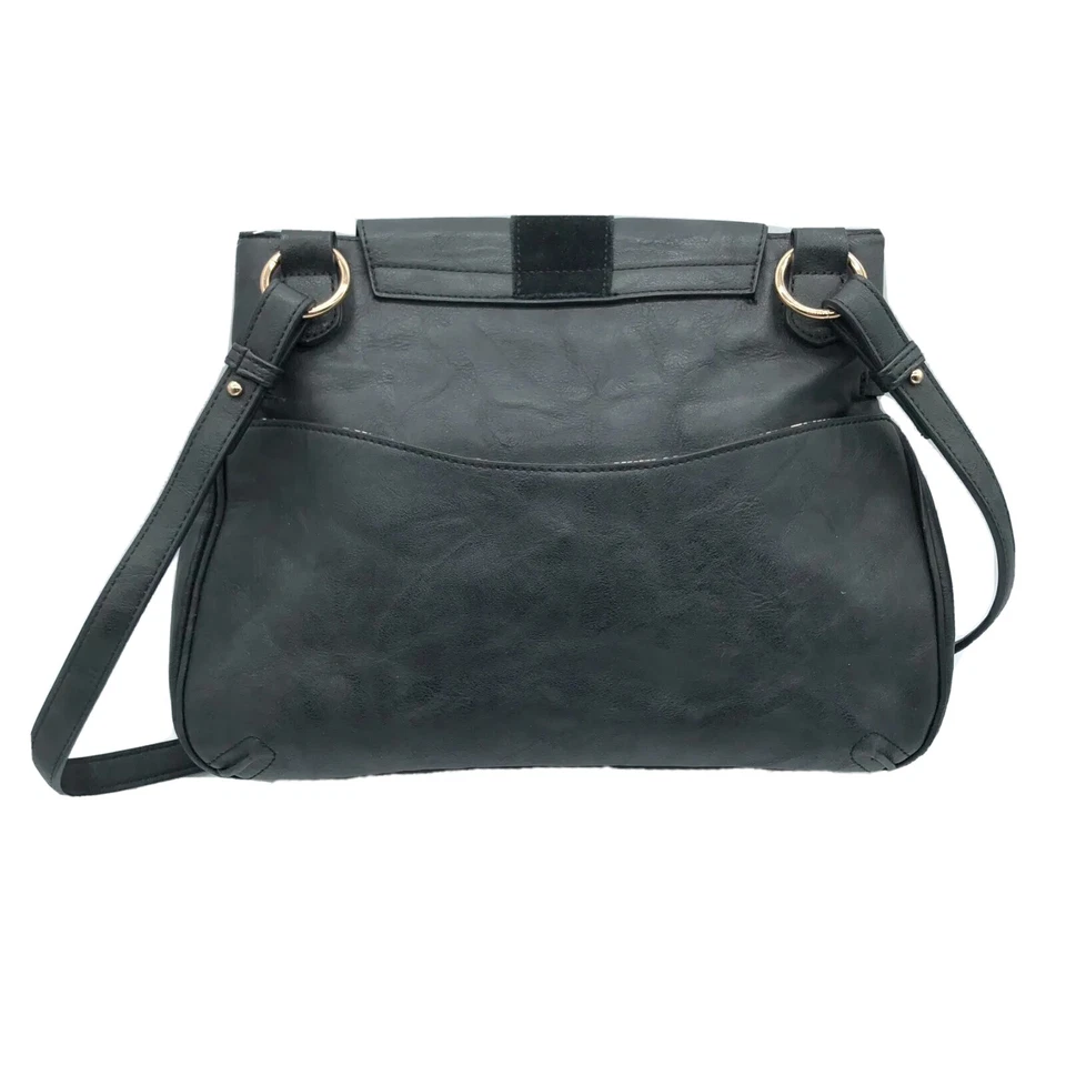 Bolso de mano bandolera de hombro Moda Luxe de cuero negro Foto 2 de 4